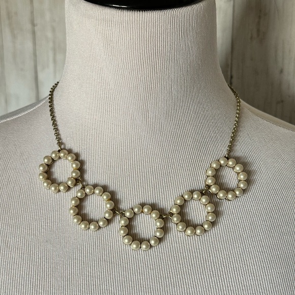 Pearl Statement Golden Necklace J. Crew - Picture 1 of 2